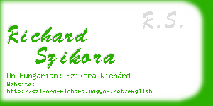 richard szikora business card